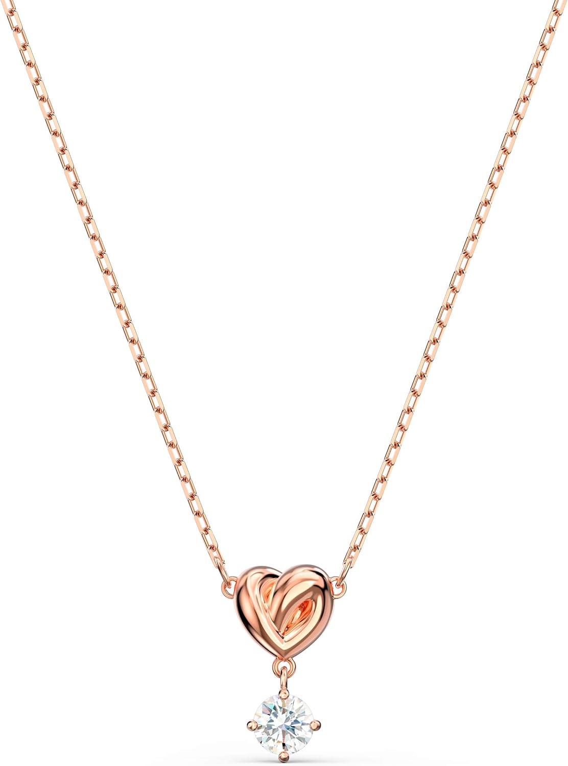 Swarovski Lifelong Heart Necklace, Earrings, and Bracelet Crystal Jewelry Collection, Rose Gold & Rhodium Tone Finish