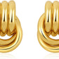 SHERLOVE Trendy Gold Plated Knot Earrings for Women Chunky Statement Drop Dangle Earrings Lightweight Hypoallergenic Fashion Accessories Gold Jewelry Gifts for Womens
