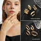 KISS WIFE Golden Silvery Black Kunckle Rings Set for Women, Dainty Simple Trendy Cute Stackable Finger Rings Pack, Perfect for Stacking Layering on Thumb and Knuckle, Mixed Size, Jewelry Gift