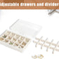 GUOER 5 Drawers Clear Jewelry Box for Women and Girls, Acrylic Earring Holder Organizer Ring Holder Display Storage, Mother's Day Warm White