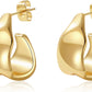 SHERLOVE Trendy Gold Plated Knot Earrings for Women Chunky Statement Drop Dangle Earrings Lightweight Hypoallergenic Fashion Accessories Gold Jewelry Gifts for Womens