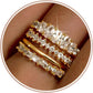 LOLIAS 14K Gold Plated Stackable Rings for Women Non Tarnish - Dainty Cubic Zirconia Wedding Bands Ring Set Minimalist Trendy Statement Engagement Promise Thumb Rings Stacking Size 5-10