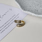 Vintage 14K Gold Plated and Silver Spoon Ring – Adjustable Ring with Carving Design for Women, Unique Boho Open Ring for Gift