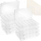 OUTUXED 2 Pack 36 Grids Clear Plastic Bead Organizer Box, Fishing Tackle Box Compartment Organizer with Adjustable Dividers for Jewelry, Art Craft, Bead Storage Containers with 5 Sheets Label Stickers