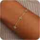 Birthstone Gold Clover Bracelet Dainty 14K Gold Plated Cute Friendship Stackable Bracelets for Women No Tarnish Trendy Charm Best Friend Bracelet Stack for Birthday Jewelry