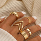 iF YOU 25 Pcs Gold Stackable Ring Set for Women, Chunky Knuckle Finger Midi Rings, Silver Simple Stacking Cute Rings Pack Trendy Stuff Jewelry Gift