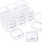 24 Packs Small Clear Plastic Beads Storage Containers Box with Hinged Lid for Storage of Small Items, Crafts, Jewelry, Hardware(1.37 x 1.37 x 0.7 Inches)