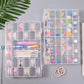 OUTUXED 2 Pack 36 Grids Clear Plastic Bead Organizer Box, Fishing Tackle Box Compartment Organizer with Adjustable Dividers for Jewelry, Art Craft, Bead Storage Containers with 5 Sheets Label Stickers