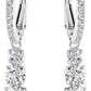 Swarovski Stilla Attract Trilogy Drop Pierced Earrings with White Crystals on a Rhodium Plated Setting with Hinged Closure