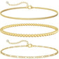 DEARMAY Gold Bracelets for Women Waterproof, 14K Gold Plated Stackable Jewelry Sets Non Tarnish Trendy Thin Dainty Cuban Link Paperclip Chain Bracelet Stack Fashion Accessories Gifts for Womens