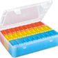 Mathtoxyz Bead Organizer Box, 30Pcs Small Beads Organizers and Storage Plastic Cases Mini Clear Dimond Storage Containers Boxes with Hinged Lid and Rectangle for Bracelet Making DIY Jewelry Craft Nail