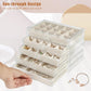 GUOER 5 Drawers Clear Jewelry Box for Women and Girls, Acrylic Earring Holder Organizer Ring Holder Display Storage, Mother's Day Warm White