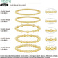 adoyi Gold Bracelets for Women Waterproof, 14K Gold Plated Beaded Strand Bead Ball Bracelets stack Adjustable Jewelry Set for Gifts