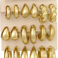 12 Pairs Chunky Gold Hoop Earrings for Women Trendy, Gold Plated Lightweight Hypoallergenic Stack, Thick Open Twisted Huggie Hoops Earring Set