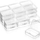 24 Packs Small Clear Plastic Beads Storage Containers Box with Hinged Lid for Storage of Small Items, Crafts, Jewelry, Hardware(1.37 x 1.37 x 0.7 Inches)