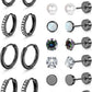 Jstyle Hypoallergenic Stud Hoop Earrings for Women Small Flat Back Surgical Stainless Steel Earrings for Sensitive Ears Trendy Silver Hoops Cartilage Earring Stacks Set Multiple Piercing Jewelry Gifts