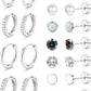 Jstyle Hypoallergenic Stud Hoop Earrings for Women Small Flat Back Surgical Stainless Steel Earrings for Sensitive Ears Trendy Silver Hoops Cartilage Earring Stacks Set Multiple Piercing Jewelry Gifts