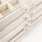 GUOER 5 Drawers Clear Jewelry Box for Women and Girls, Acrylic Earring Holder Organizer Ring Holder Display Storage, Mother's Day Warm White