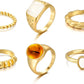 FAXHION 24-60 Pcs Gold Stackable Rings for Women, Knuckle Rings Chunky Gold Ring Set Dainty Stacking Cute Rings, Multiple Sizes Cute Jewelry Set Gift