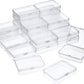 24 Packs Small Clear Plastic Beads Storage Containers Box with Hinged Lid for Storage of Small Items, Crafts, Jewelry, Hardware(1.37 x 1.37 x 0.7 Inches)