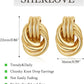 SHERLOVE Trendy Gold Plated Knot Earrings for Women Chunky Statement Drop Dangle Earrings Lightweight Hypoallergenic Fashion Accessories Gold Jewelry Gifts for Womens