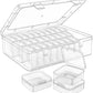 Mathtoxyz Bead Organizer Box, 30Pcs Small Beads Organizers and Storage Plastic Cases Mini Clear Dimond Storage Containers Boxes with Hinged Lid and Rectangle for Bracelet Making DIY Jewelry Craft Nail