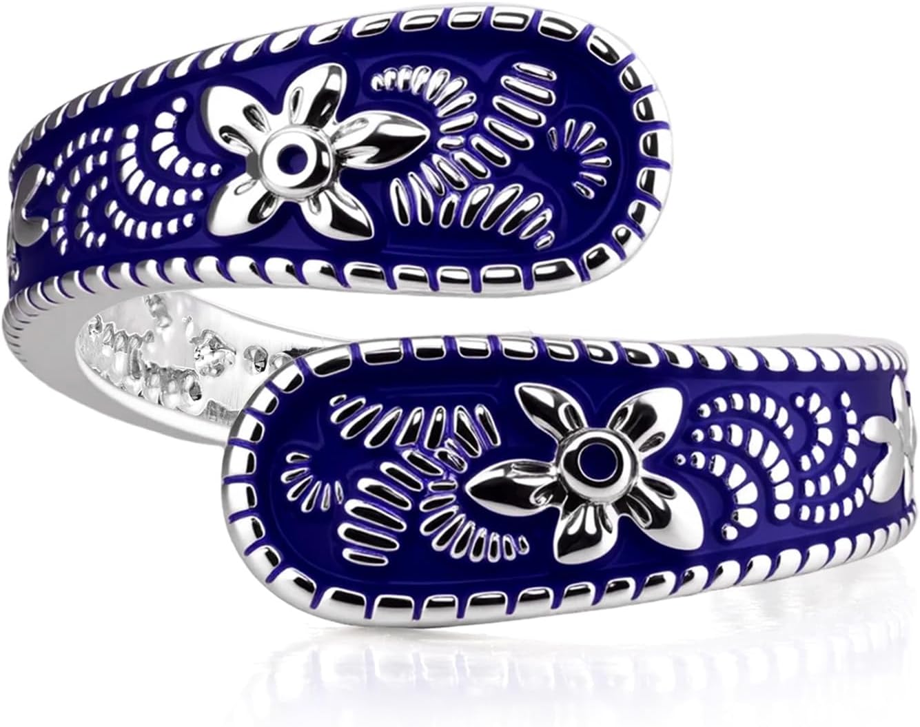 Vintage 14K Gold Plated and Silver Spoon Ring – Adjustable Ring with Carving Design for Women, Unique Boho Open Ring for Gift