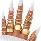 YEEZII 25 Pcs Gold Knuckle Rings Set for Women, Cute Stackable Finger Midi Rings, Dainty Gold Chunky Stacking Statement Womens ring pack