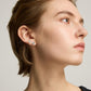 6 Pairs Stud Earrings Set, Hypoallergenic Cubic Zirconia 316L Earrings Stainless Steel CZ Earrings 3-8mm (Steel color)