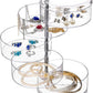 LETURE 5-Layers Rotatable Jewelry Storage Organizer Box for Earrings Hair Accessories & Beauty Supplies Earrings Necklaces Bracelets (5-Layers)