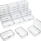 24 Packs Small Clear Plastic Beads Storage Containers Box with Hinged Lid for Storage of Small Items, Crafts, Jewelry, Hardware(1.37 x 1.37 x 0.7 Inches)