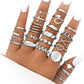 FAXHION 24-60 Pcs Gold Stackable Rings for Women, Knuckle Rings Chunky Gold Ring Set Dainty Stacking Cute Rings, Multiple Sizes Cute Jewelry Set Gift