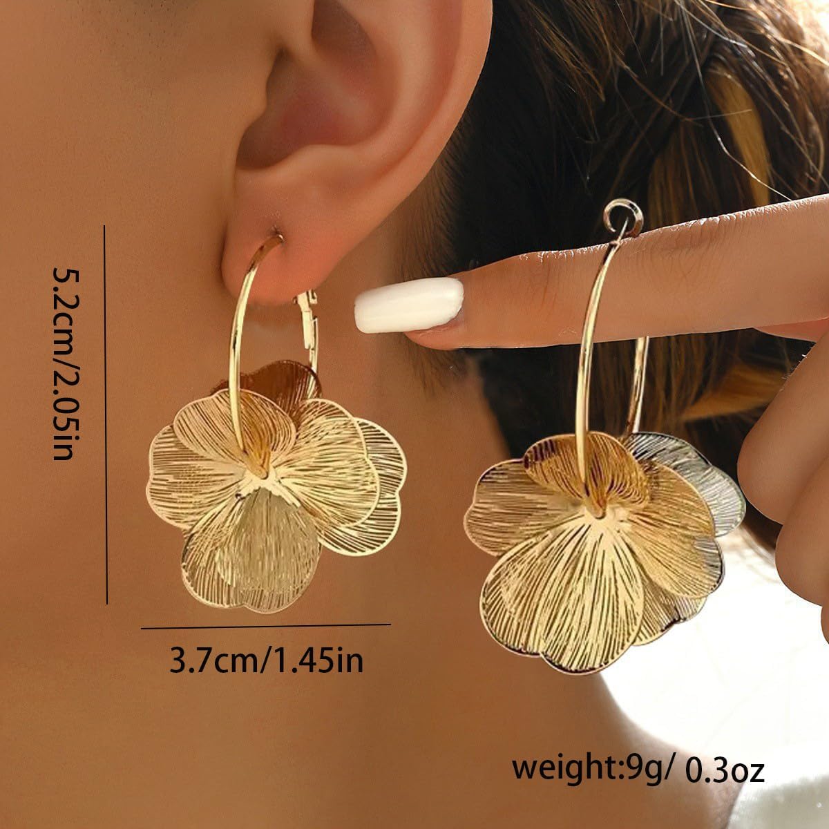 Dangle Flower Earrings for Women Statement Trendy Hoop Earring Floral Drop Earrings Jewelry