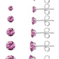 6 Pairs Stud Earrings Set, Hypoallergenic Cubic Zirconia 316L Earrings Stainless Steel CZ Earrings 3-8mm (Steel color)