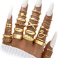 YEEZII 25 Pcs Gold Knuckle Rings Set for Women, Cute Stackable Finger Midi Rings, Dainty Gold Chunky Stacking Statement Womens ring pack