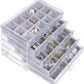 misaya Earring Jewelry Organizer with 5 Drawers, Birthday Present, Clear Acrylic Jewelry Box for Women, Velvet Earring Display Holder for Earrings Ring Bracelet Necklace, Gray