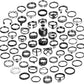 YEEZII 68 Pcs Gold Knuckle Rings Set for Women, Stackable Boho Joint Finger Midi Rings Silver Hollow Carved Crystal Stacking Ring Pack for Gift