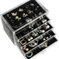 GUOER 5 Drawers Clear Jewelry Box for Women and Girls, Acrylic Earring Holder Organizer Ring Holder Display Storage, Mother's Day Warm White