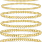 adoyi Gold Bracelets for Women Waterproof, 14K Gold Plated Beaded Strand Bead Ball Bracelets stack Adjustable Jewelry Set for Gifts