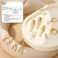 BESTEEL 13 Pairs Small Stud Hoop Earrings Set for Women Hypoallergenic Gold Plated Huggie Hoops Pearl Dainty Lightweight Earrings for Gift