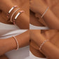 Gokeey Gold Bracelets Set for Women Non Tarnish, Waterproof 14K Gold Plated Sterling Silver Chunky Cuff Bracelet Stackable Gold Bangles Bracelet for Women Trendy Fashion Accessories Tie Knot Cuban Rope Paperclip Beaded Bracelet Stack Jewelry Mothers Day G