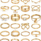 iF YOU 25 Pcs Gold Stackable Ring Set for Women, Chunky Knuckle Finger Midi Rings, Silver Simple Stacking Cute Rings Pack Trendy Stuff Jewelry Gift