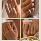 LOLIAS 14K Gold Plated Stackable Rings for Women Non Tarnish - Dainty Cubic Zirconia Wedding Bands Ring Set Minimalist Trendy Statement Engagement Promise Thumb Rings Stacking Size 5-10