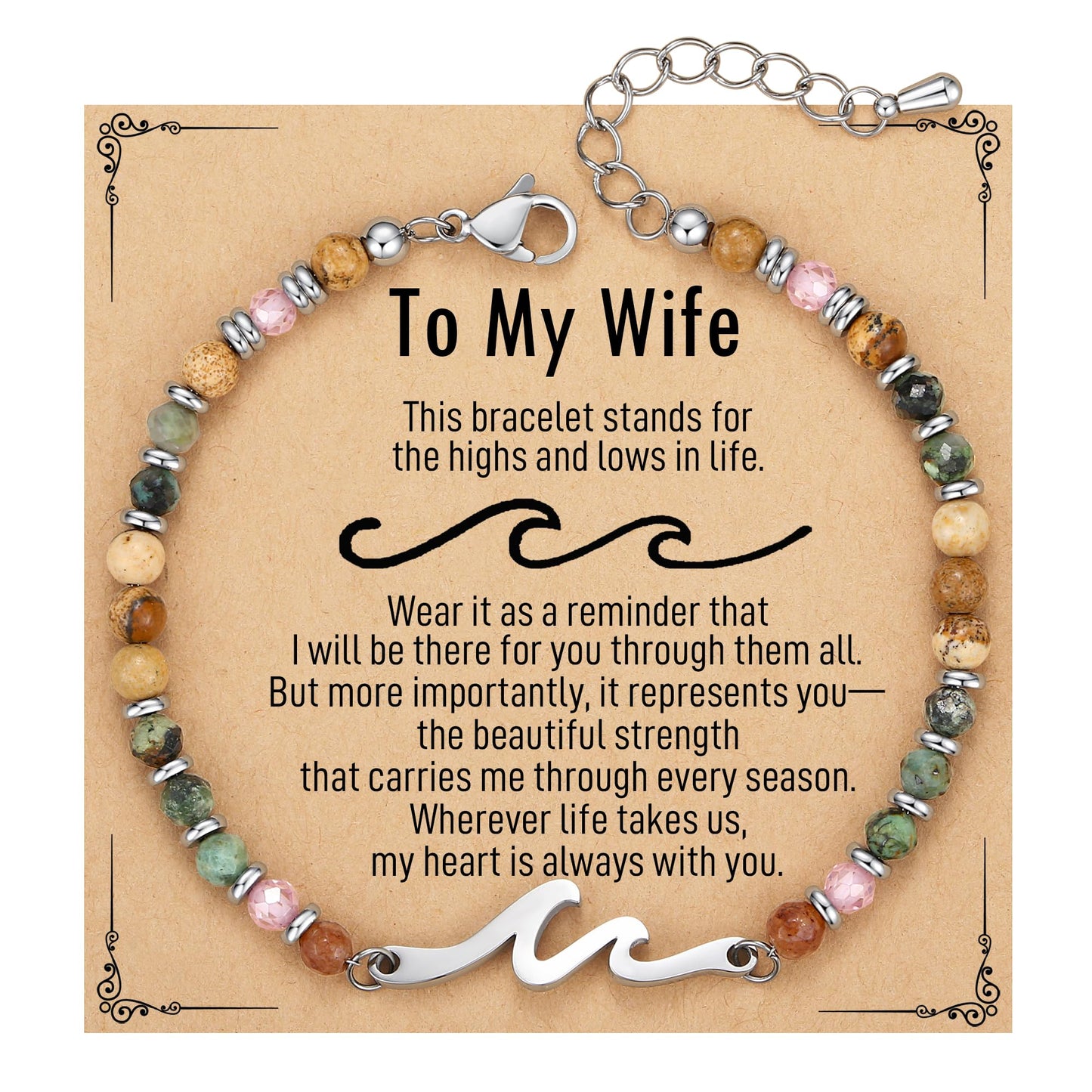TONY & SANDY Friend Gifts for Women, Unique Birthday Gifts for Women, Sister Gift from Sister, Wave Bracelet, Christmas Graduation Mothers Day Gift for Her, Bestie Friendship Bracelets