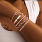 Gokeey Gold Bracelets Set for Women Non Tarnish, Waterproof 14K Gold Plated Sterling Silver Chunky Cuff Bracelet Stackable Gold Bangles Bracelet for Women Trendy Fashion Accessories Tie Knot Cuban Rope Paperclip Beaded Bracelet Stack Jewelry Mothers Day G