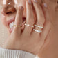 LOLIAS 14K Gold Plated Stackable Rings for Women Non Tarnish - Dainty Cubic Zirconia Wedding Bands Ring Set Minimalist Trendy Statement Engagement Promise Thumb Rings Stacking Size 5-10