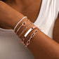 Gokeey Gold Bracelets Set for Women Non Tarnish, Waterproof 14K Gold Plated Sterling Silver Chunky Cuff Bracelet Stackable Gold Bangles Bracelet for Women Trendy Fashion Accessories Tie Knot Cuban Rope Paperclip Beaded Bracelet Stack Jewelry Mothers Day G