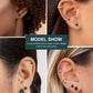 6 Pairs Stud Earrings Set, Hypoallergenic Cubic Zirconia 316L Earrings Stainless Steel CZ Earrings 3-8mm (Steel color)