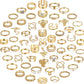 YEEZII 68 Pcs Gold Knuckle Rings Set for Women, Stackable Boho Joint Finger Midi Rings Silver Hollow Carved Crystal Stacking Ring Pack for Gift
