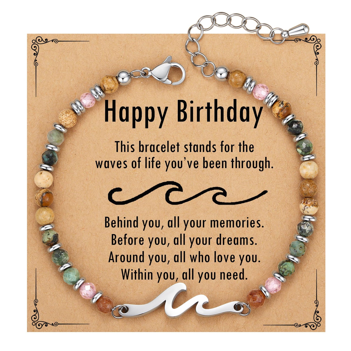 TONY & SANDY Friend Gifts for Women, Unique Birthday Gifts for Women, Sister Gift from Sister, Wave Bracelet, Christmas Graduation Mothers Day Gift for Her, Bestie Friendship Bracelets